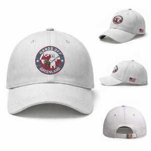 Hands Off Greenland Baseball Cap Anti Authoritarian Political Gag Gift TS12 Baseball Cap Universal Fit White Print Your Wear