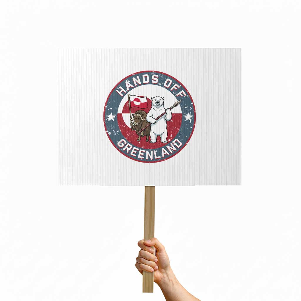 Hands Off Greenland Protest Sign Anti Authoritarian Political Gag Gift TS12 Horizontal 18