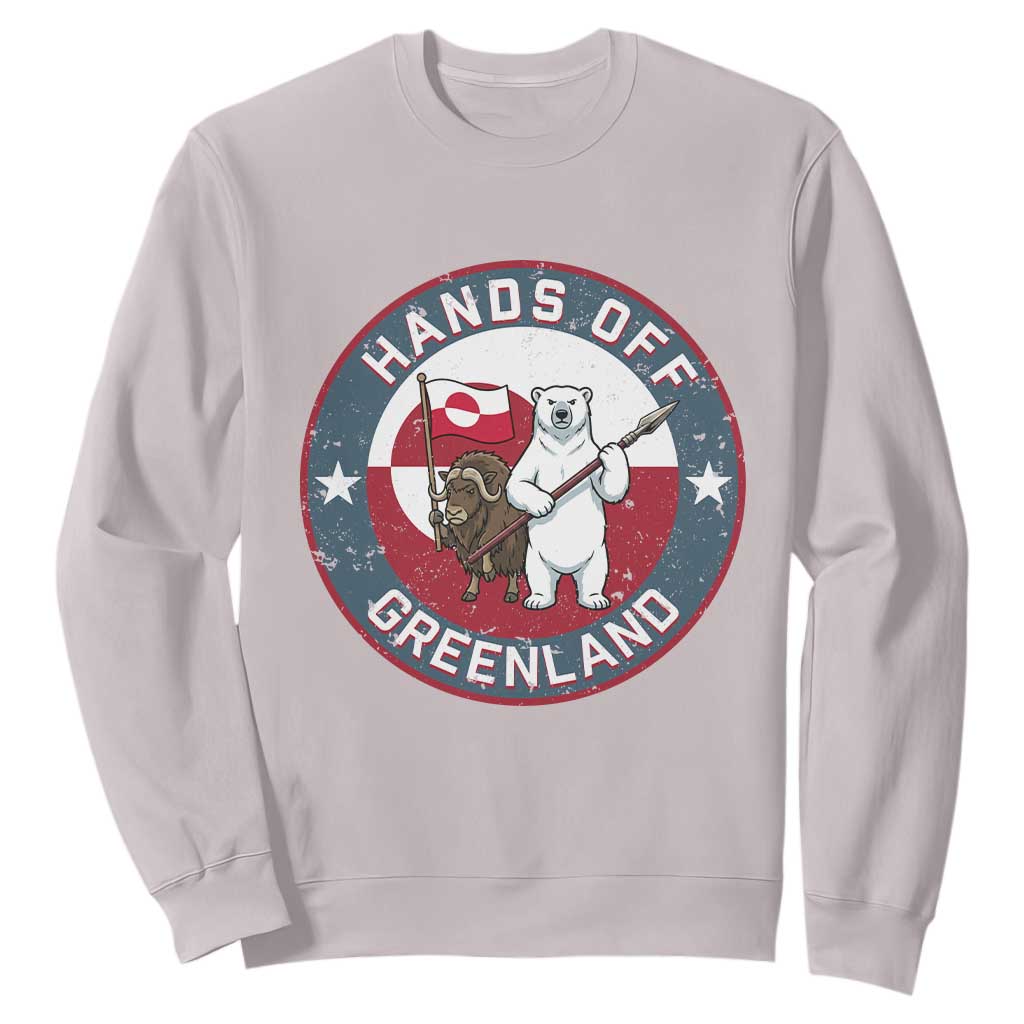 Hands Off Greenland Sweatshirt Anti Authoritarian Political Gag Gift TS12 Ice Gray Print Your Wear