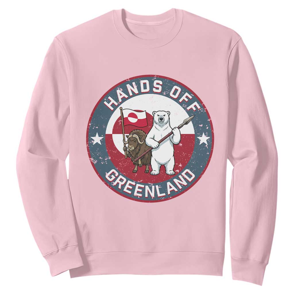 Hands Off Greenland Sweatshirt Anti Authoritarian Political Gag Gift TS12 Light Pink Print Your Wear