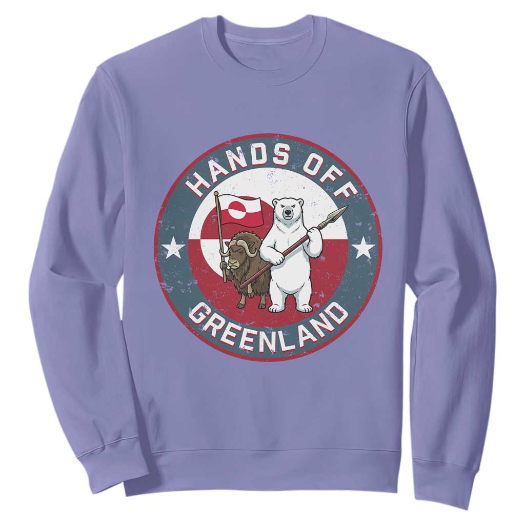 Hands Off Greenland Sweatshirt Anti Authoritarian Political Gag Gift TS12 Violet Print Your Wear