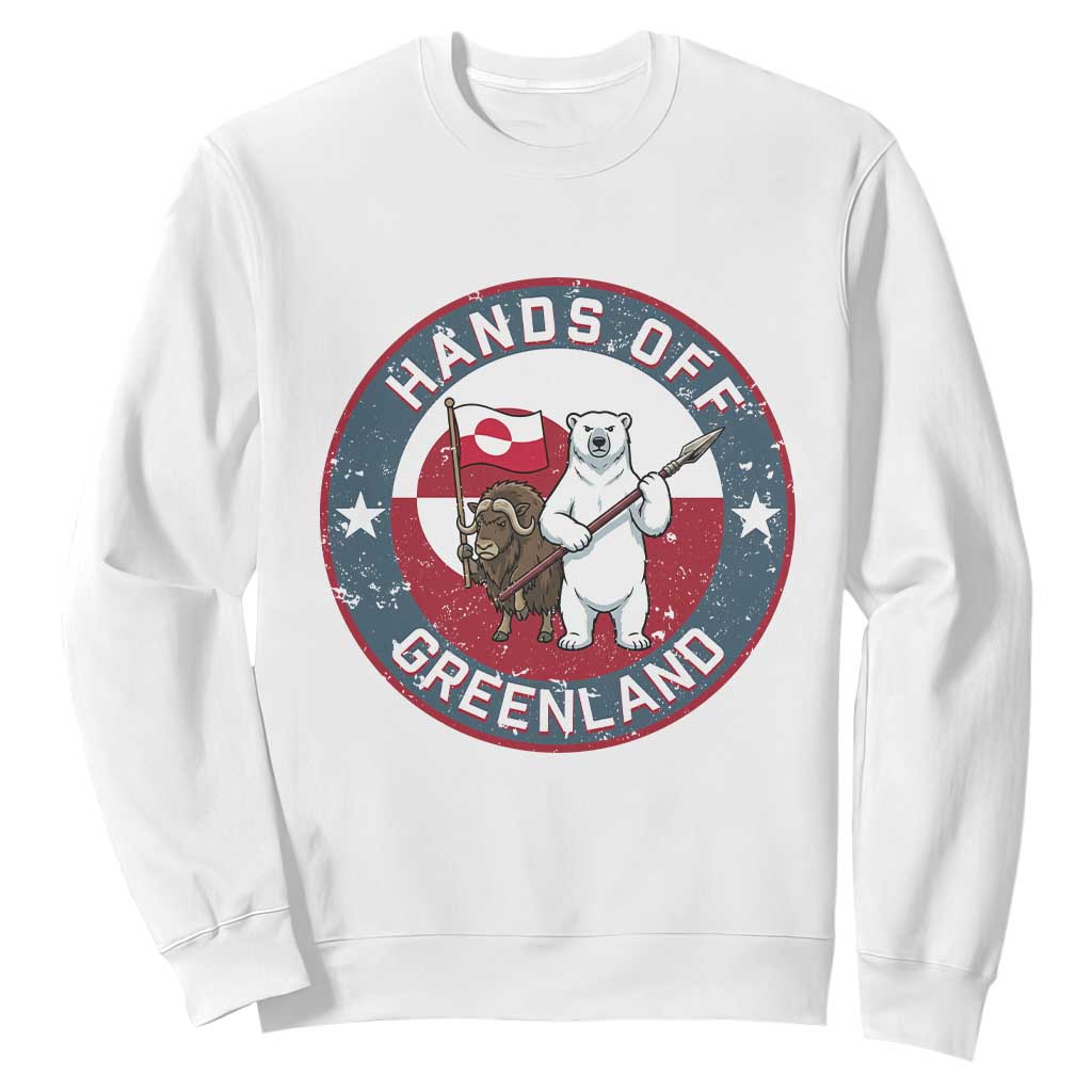Hands Off Greenland Sweatshirt Anti Authoritarian Political Gag Gift TS12 White Print Your Wear