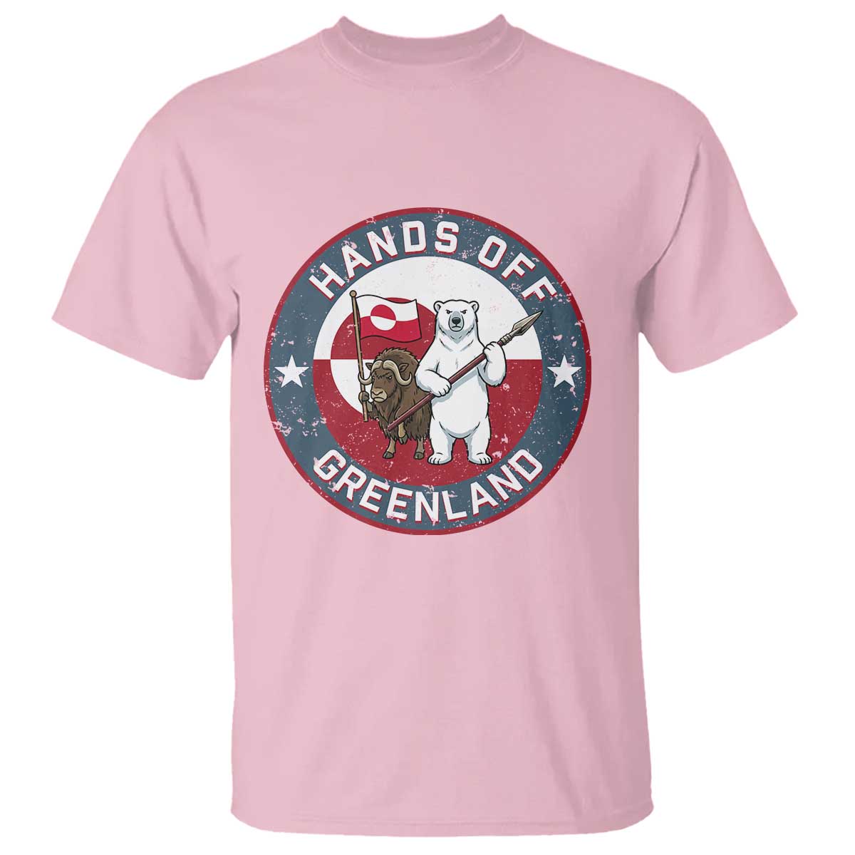 Hands Off Greenland T Shirt Anti Authoritarian Political Gag Gift TS12 Light Pink Print Your Wear