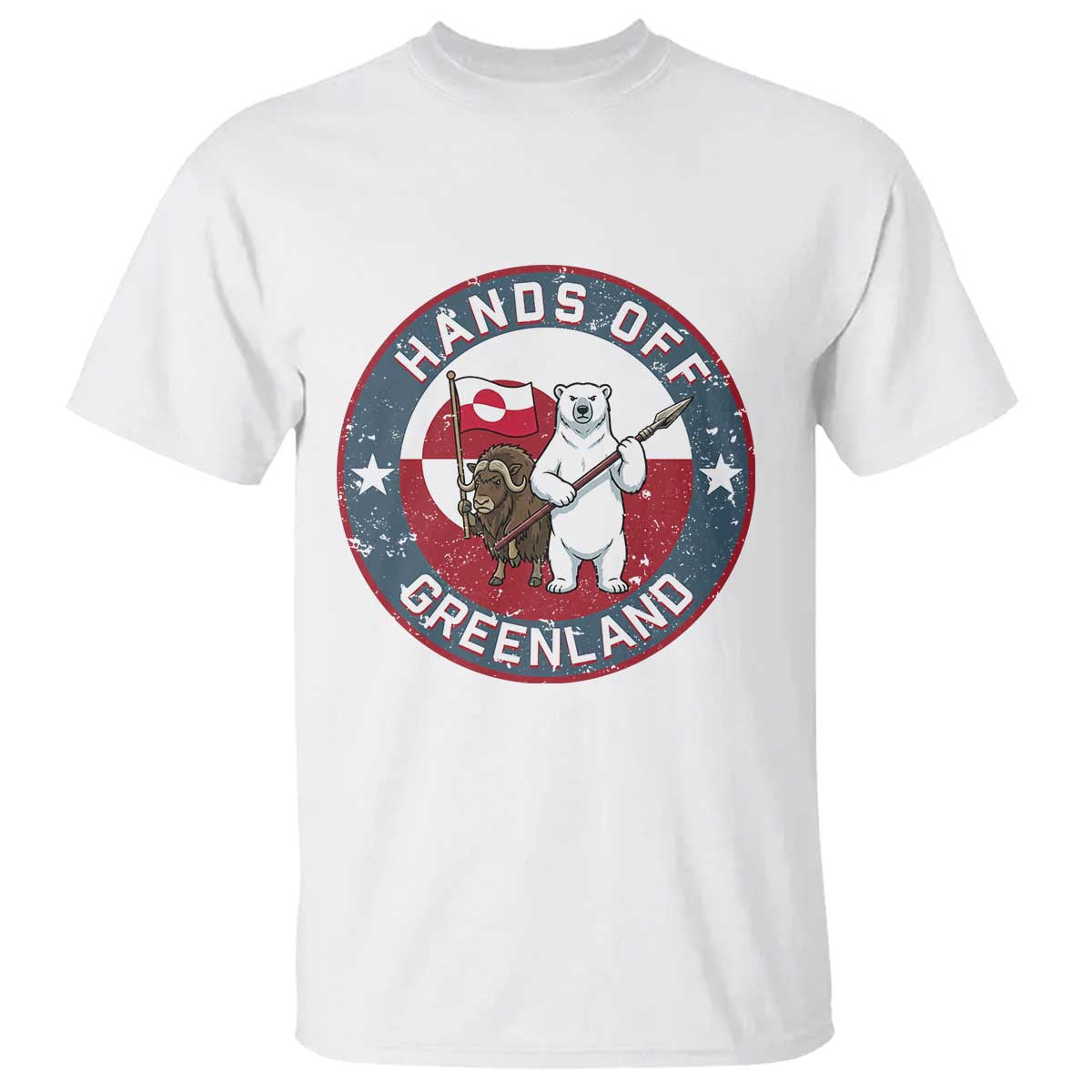 Hands Off Greenland T Shirt Anti Authoritarian Political Gag Gift TS12 White Print Your Wear