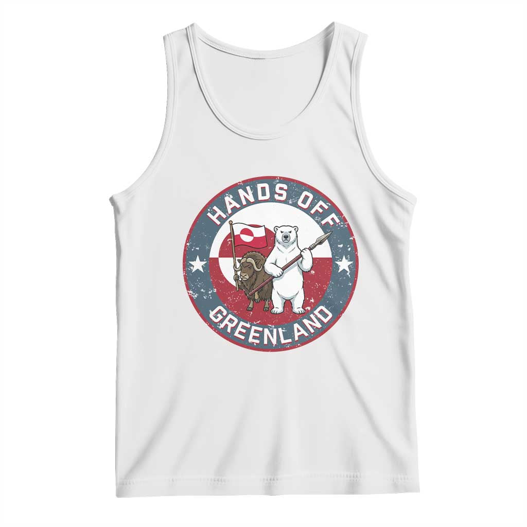 Hands Off Greenland Tank Top Anti Authoritarian Political Gag Gift TS12 White Print Your Wear