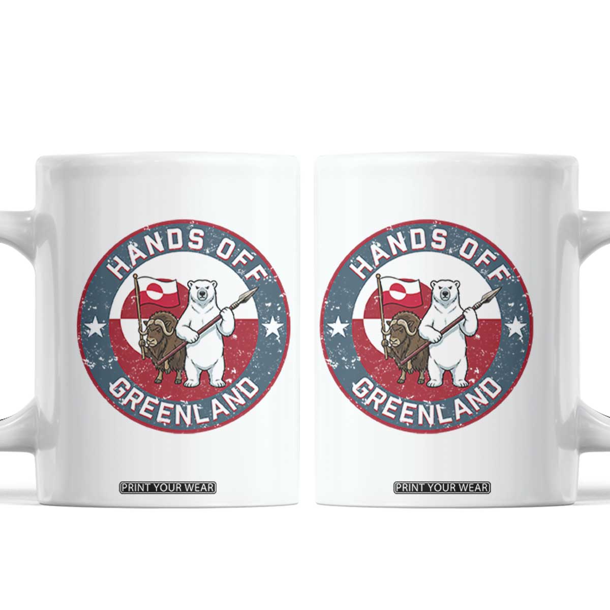 Hands Off Greenland Coffee Mug Anti Authoritarian Political Gag Gift TS12 White Print Your Wear