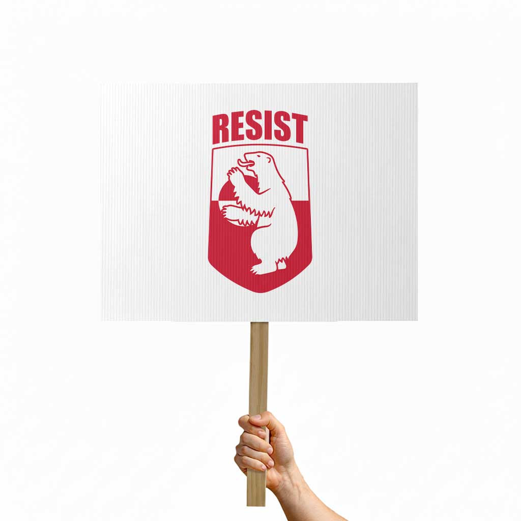 Greenland Resist Protest Sign Stand With Greenlanders TS12 Horizontal 18