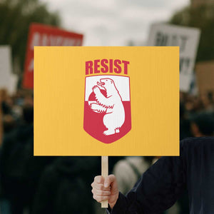 Greenland Resist Protest Sign Stand With Greenlanders TS12 Horizontal 18" × 24" Yellow Print Your Wear