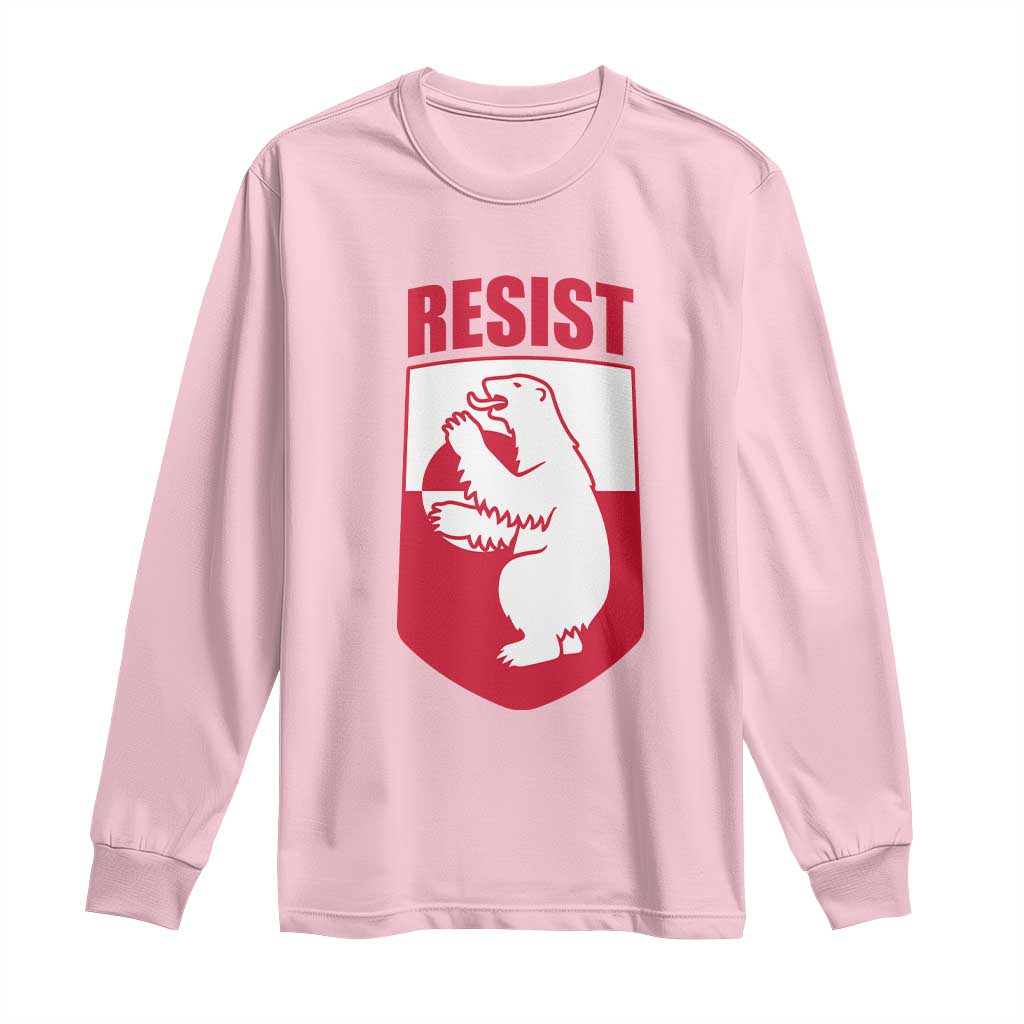 Greenland Resist Long Sleeve Shirt Stand With Greenlanders TS12 Light Pink Print Your Wear