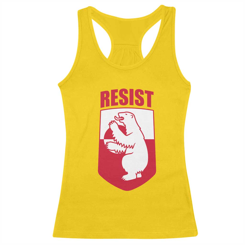 Greenland Resist Racerback Tank Top Stand With Greenlanders TS12 Daisy Print Your Wear