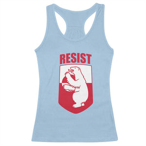 Greenland Resist Racerback Tank Top Stand With Greenlanders TS12 Light Blue Print Your Wear