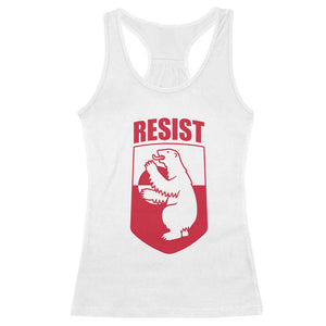 Greenland Resist Racerback Tank Top Stand With Greenlanders TS12 White Print Your Wear