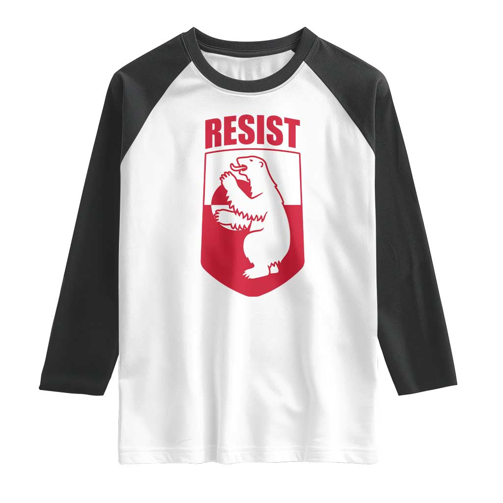 Greenland Resist Raglan Shirt Stand With Greenlanders TS12 White Black Print Your Wear