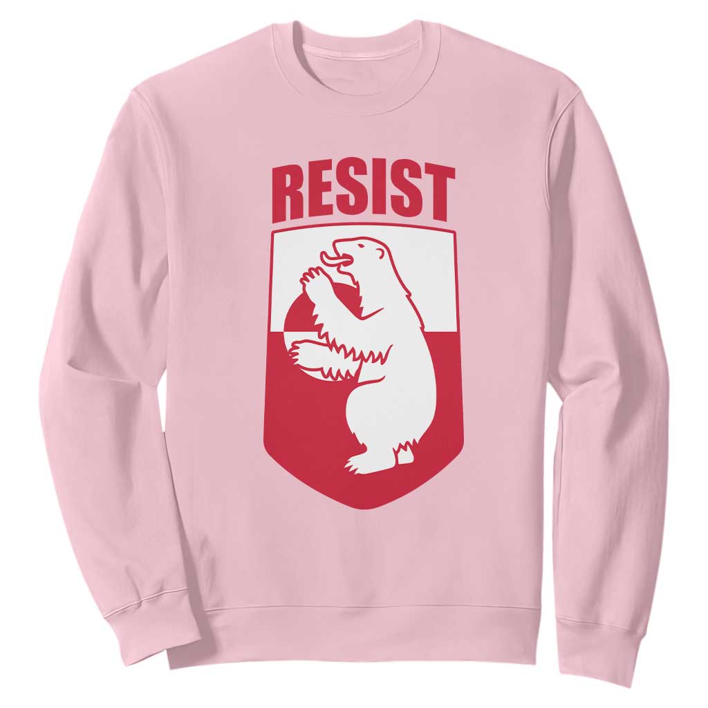 Greenland Resist Sweatshirt Stand With Greenlanders TS12 Light Pink Print Your Wear
