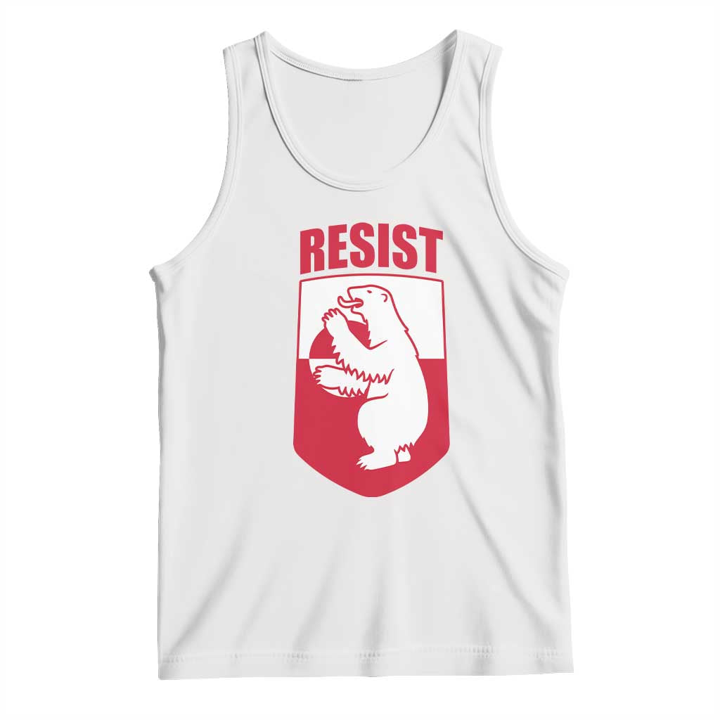 Greenland Resist Tank Top Stand With Greenlanders TS12 White Print Your Wear
