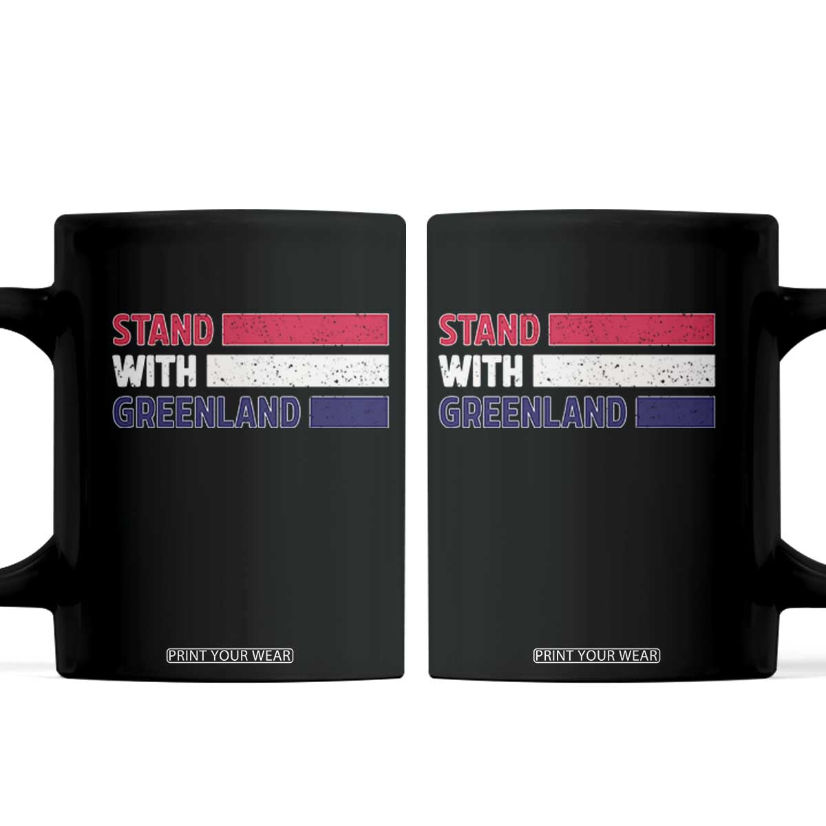 Vintage Retro Stand With Greenland Coffee Mug Support Greenlander Gift TS12 Black Print Your Wear