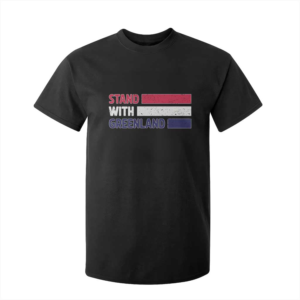Vintage Retro Stand With Greenland T Shirt For Kid Support Greenlander Gift TS12 Black Print Your Wear
