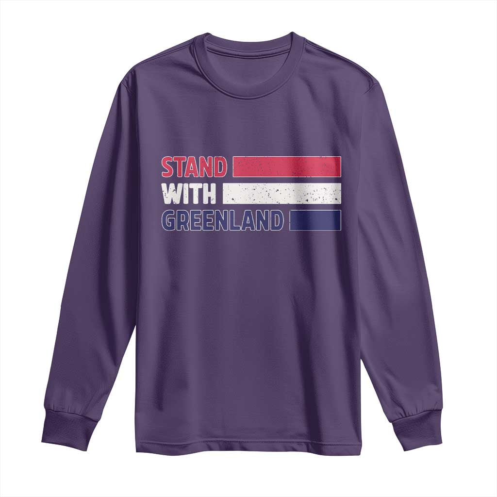 Vintage Retro Stand With Greenland Long Sleeve Shirt Support Greenlander Gift TS12 Purple Print Your Wear