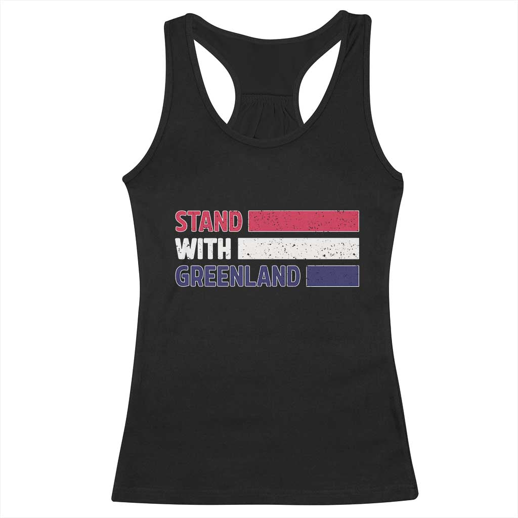 Vintage Retro Stand With Greenland Racerback Tank Top Support Greenlander Gift TS12 Black Print Your Wear