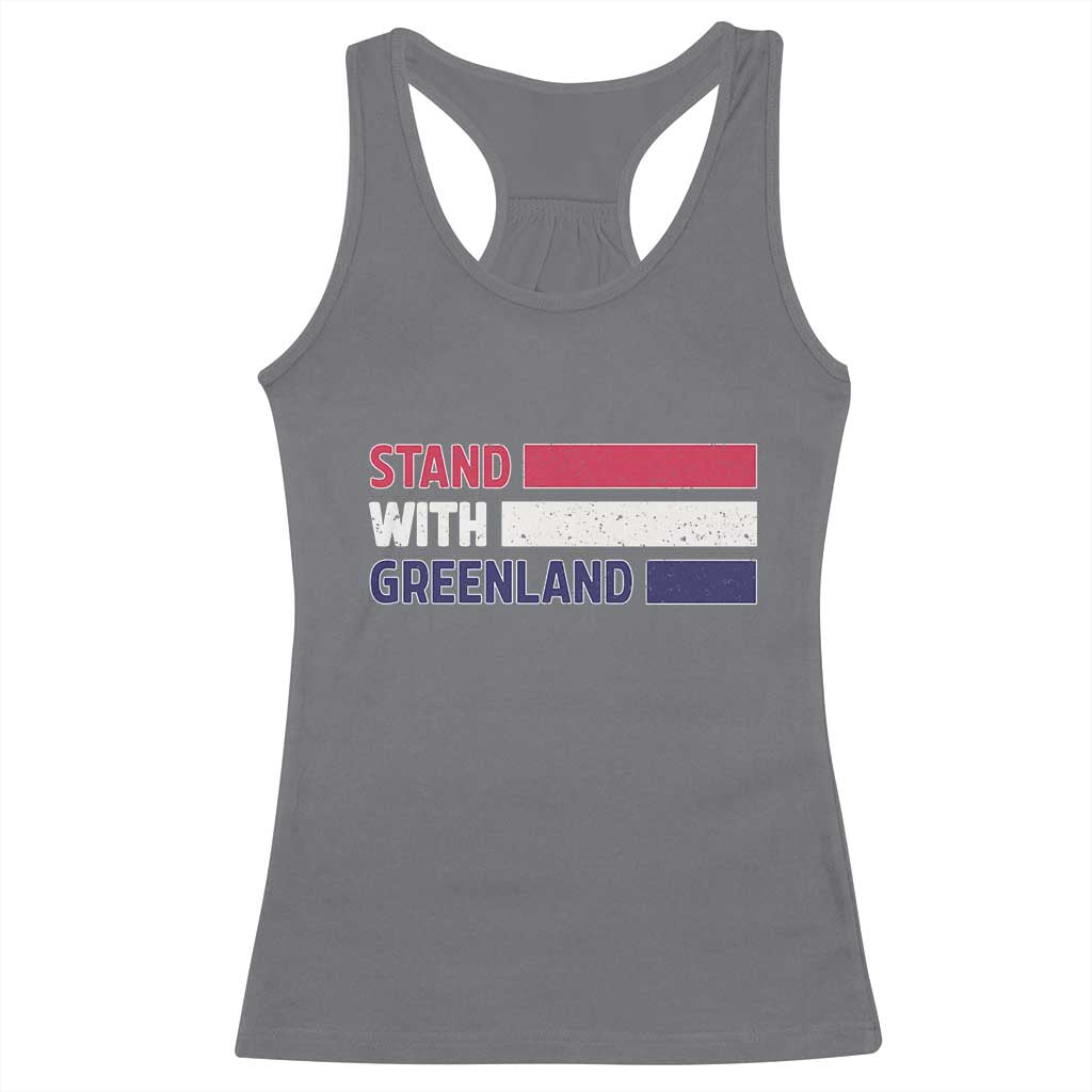 Vintage Retro Stand With Greenland Racerback Tank Top Support Greenlander Gift TS12 Charcoal Print Your Wear