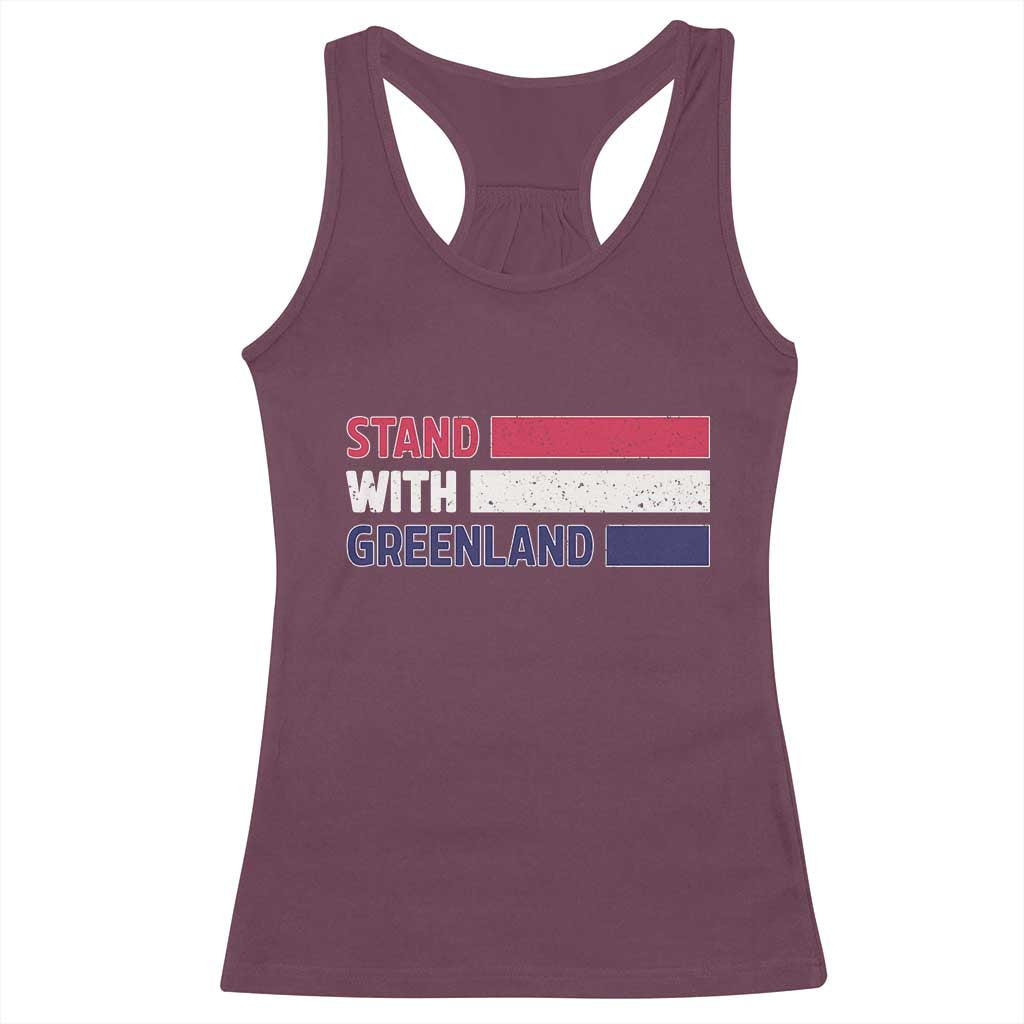 Vintage Retro Stand With Greenland Racerback Tank Top Support Greenlander Gift TS12 Maroon Print Your Wear