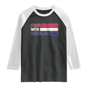 Vintage Retro Stand With Greenland Raglan Shirt Support Greenlander Gift TS12 Black White Print Your Wear