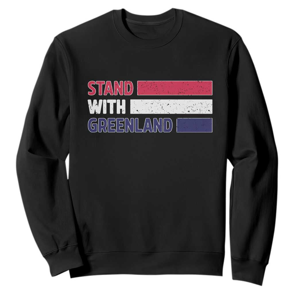 Vintage Retro Stand With Greenland Sweatshirt Support Greenlander Gift TS12 Black Print Your Wear