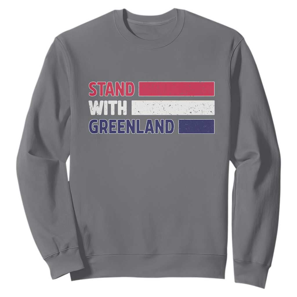 Vintage Retro Stand With Greenland Sweatshirt Support Greenlander Gift TS12 Charcoal Print Your Wear