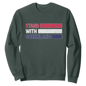 Vintage Retro Stand With Greenland Sweatshirt Support Greenlander Gift TS12 Dark Forest Green Print Your Wear