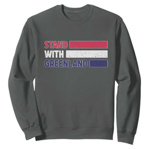 Vintage Retro Stand With Greenland Sweatshirt Support Greenlander Gift TS12 Dark Heather Print Your Wear