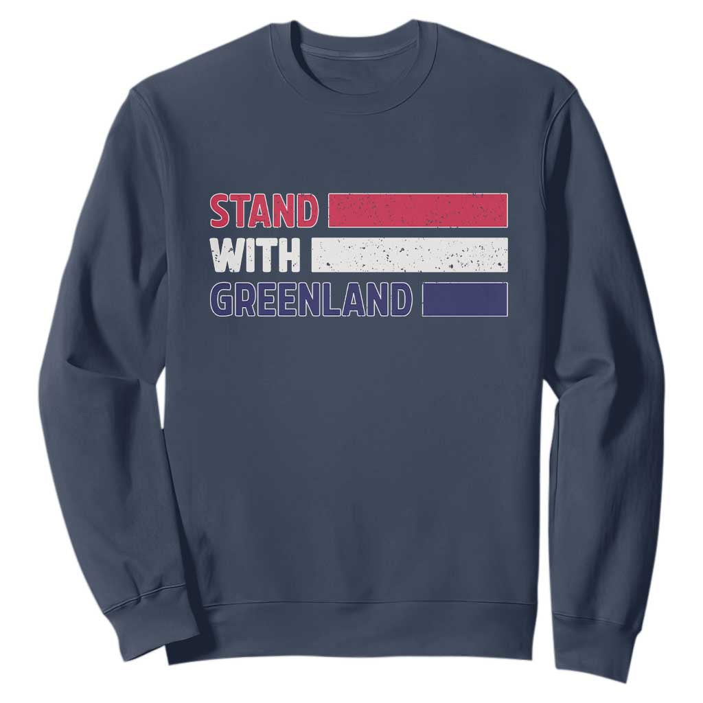 Vintage Retro Stand With Greenland Sweatshirt Support Greenlander Gift TS12 Navy Print Your Wear