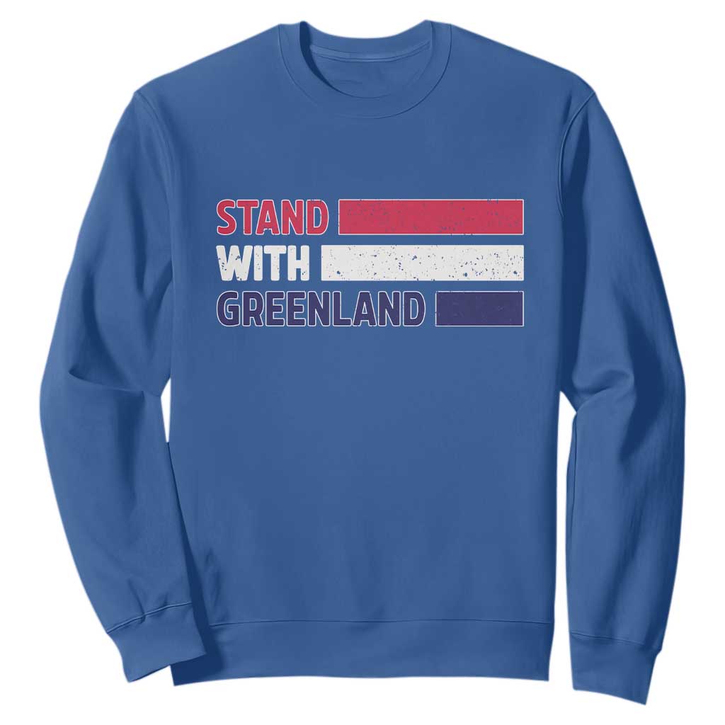 Vintage Retro Stand With Greenland Sweatshirt Support Greenlander Gift TS12 Royal Blue Print Your Wear