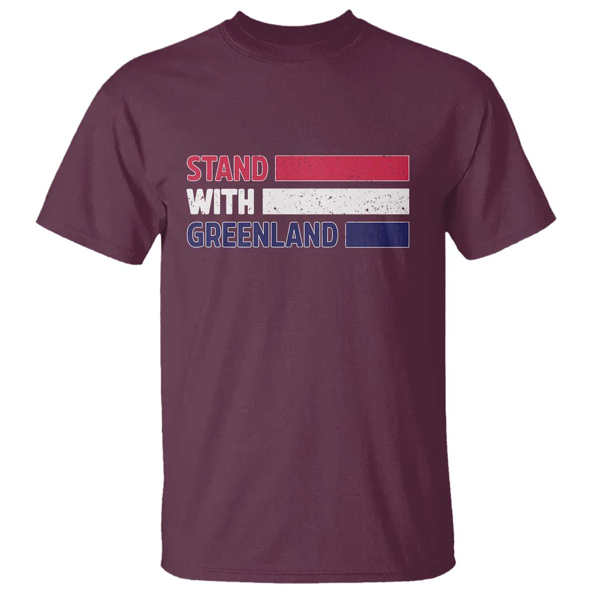 Vintage Retro Stand With Greenland T Shirt Support Greenlander Gift TS12 Maroon Print Your Wear
