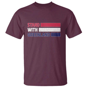 Vintage Retro Stand With Greenland T Shirt Support Greenlander Gift TS12 Maroon Print Your Wear
