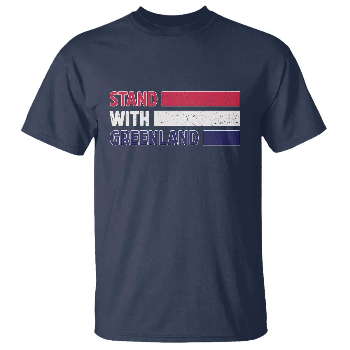 Vintage Retro Stand With Greenland T Shirt Support Greenlander Gift TS12 Navy Print Your Wear
