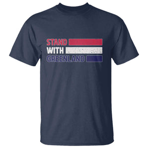 Vintage Retro Stand With Greenland T Shirt Support Greenlander Gift TS12 Navy Print Your Wear
