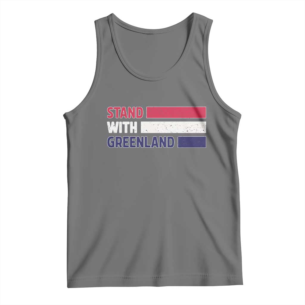 Vintage Retro Stand With Greenland Tank Top Support Greenlander Gift TS12 Black Heather Print Your Wear