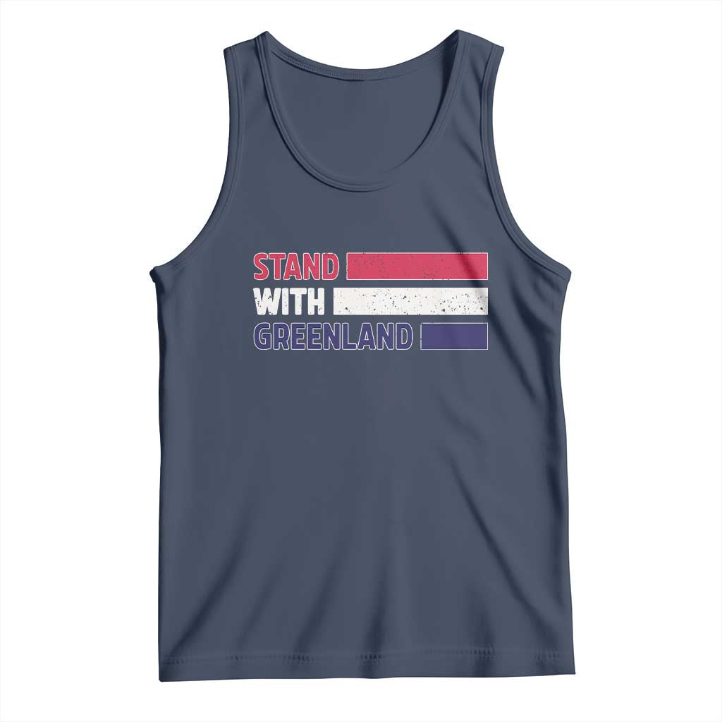Vintage Retro Stand With Greenland Tank Top Support Greenlander Gift TS12 Navy Print Your Wear