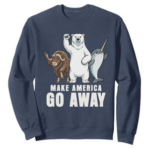 Funny Make America Go Away Sweatshirt Anti Authoritarian Political Gag Gift TS12 Navy Print Your Wear