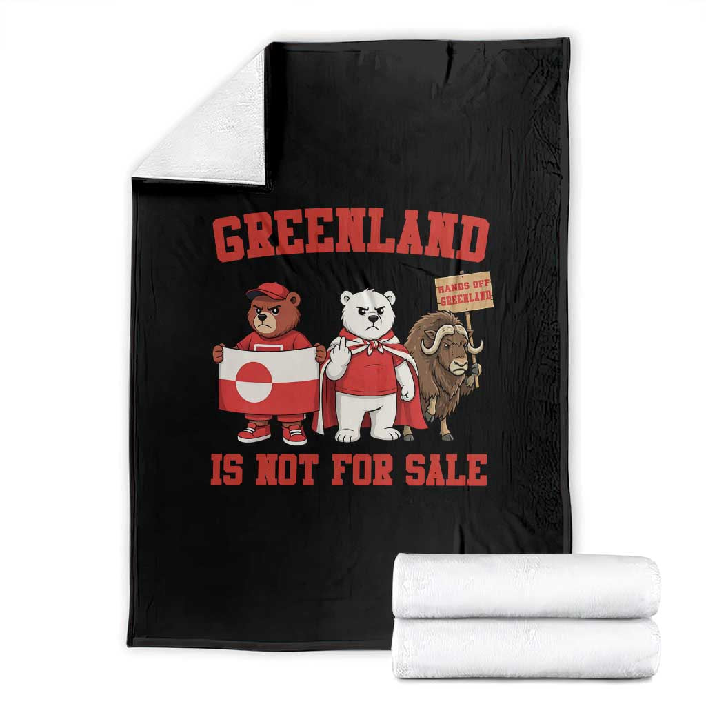 Greenland Is Not For Sale Throw Blanket Greenland Lover Support TS12 Black Print Your Wear