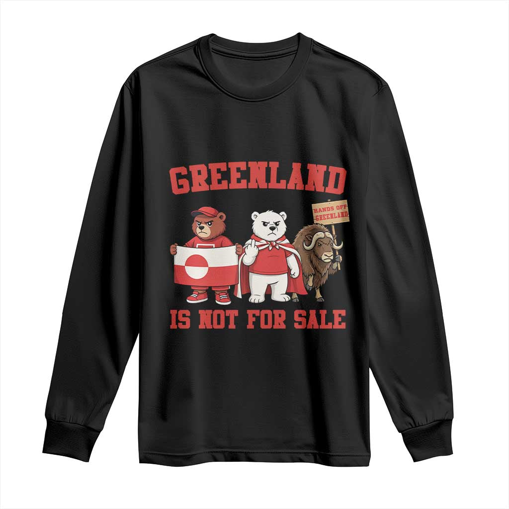 Greenland Is Not For Sale Long Sleeve Shirt Greenland Lover Support TS12 Black Print Your Wear