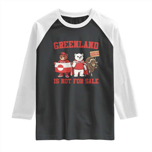 Greenland Is Not For Sale Raglan Shirt Greenland Lover Support TS12 Black White Print Your Wear