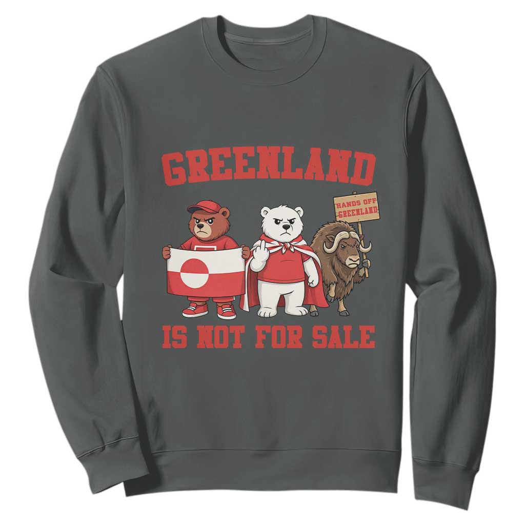 Greenland Is Not For Sale Sweatshirt Greenland Lover Support TS12 Dark Heather Print Your Wear