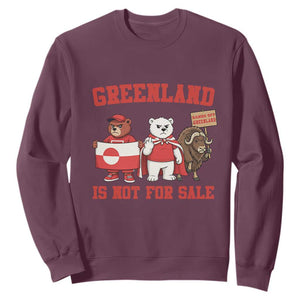 Greenland Is Not For Sale Sweatshirt Greenland Lover Support TS12 Maroon Print Your Wear