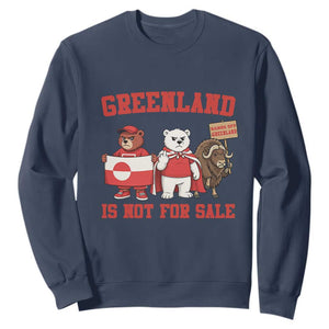 Greenland Is Not For Sale Sweatshirt Greenland Lover Support TS12 Navy Print Your Wear