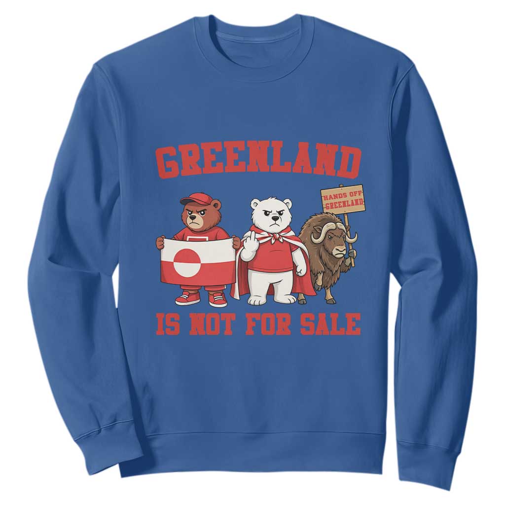 Greenland Is Not For Sale Sweatshirt Greenland Lover Support TS12 Royal Blue Print Your Wear