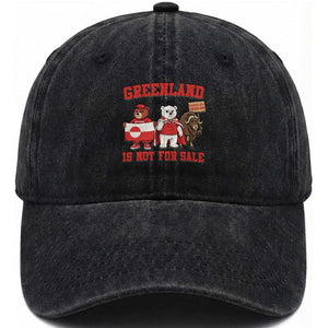 Greenland Is Not For Sale Washed Cotton Baseball Cap Greenland Lover Support TS12 Print Your Wear