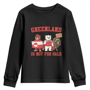 Greenland Is Not For Sale Youth Sweatshirt Greenland Lover Support TS12 Black Print Your Wear
