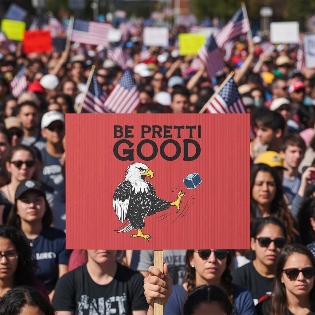 American Eagle Be Pretti Good Protest Sign Minneapolis Support Gift TS12 Horizontal 18