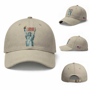 Stand With Minneapolis Baseball Cap Statue Of Liberty Torch Justice Support TS12 Baseball Cap Universal Fit Beige Print Your Wear